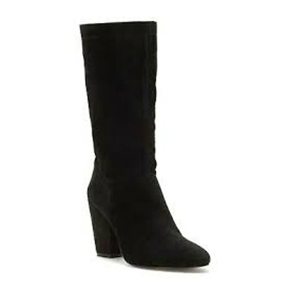 1.State Women's Maribell Block Heel Boot Black Suede Pull On Size 8M - Picture 2 of 10